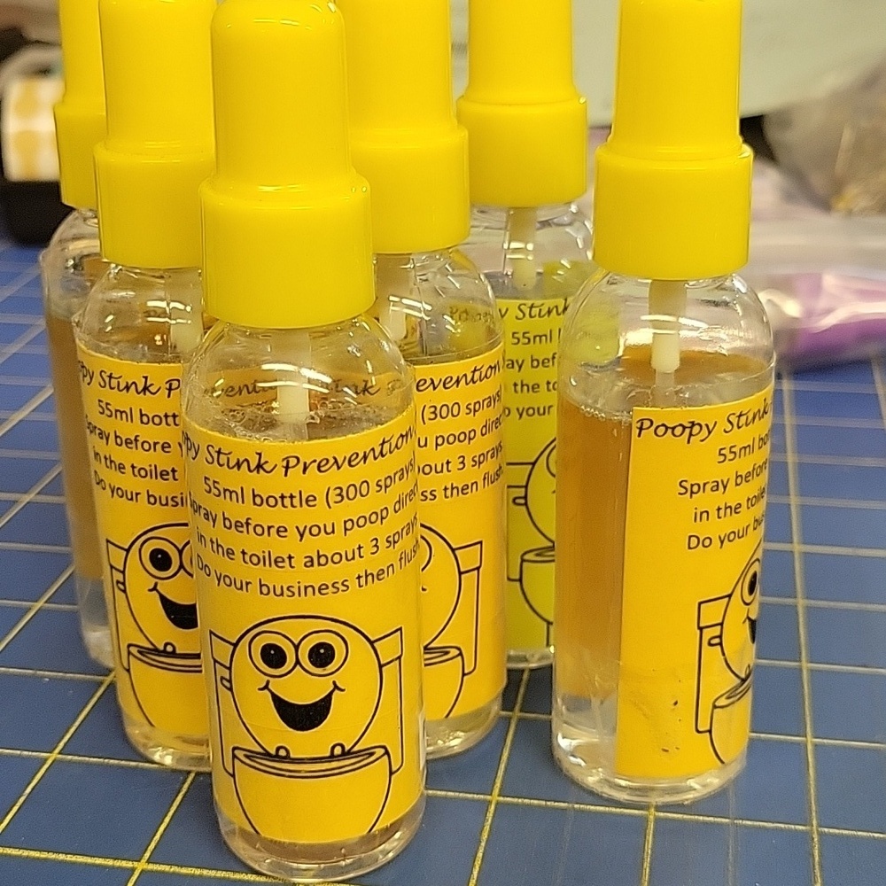 Poopie Stink Prevention Cap Spray Bottles Fresh Citrus 4oz Each      Lot of 7